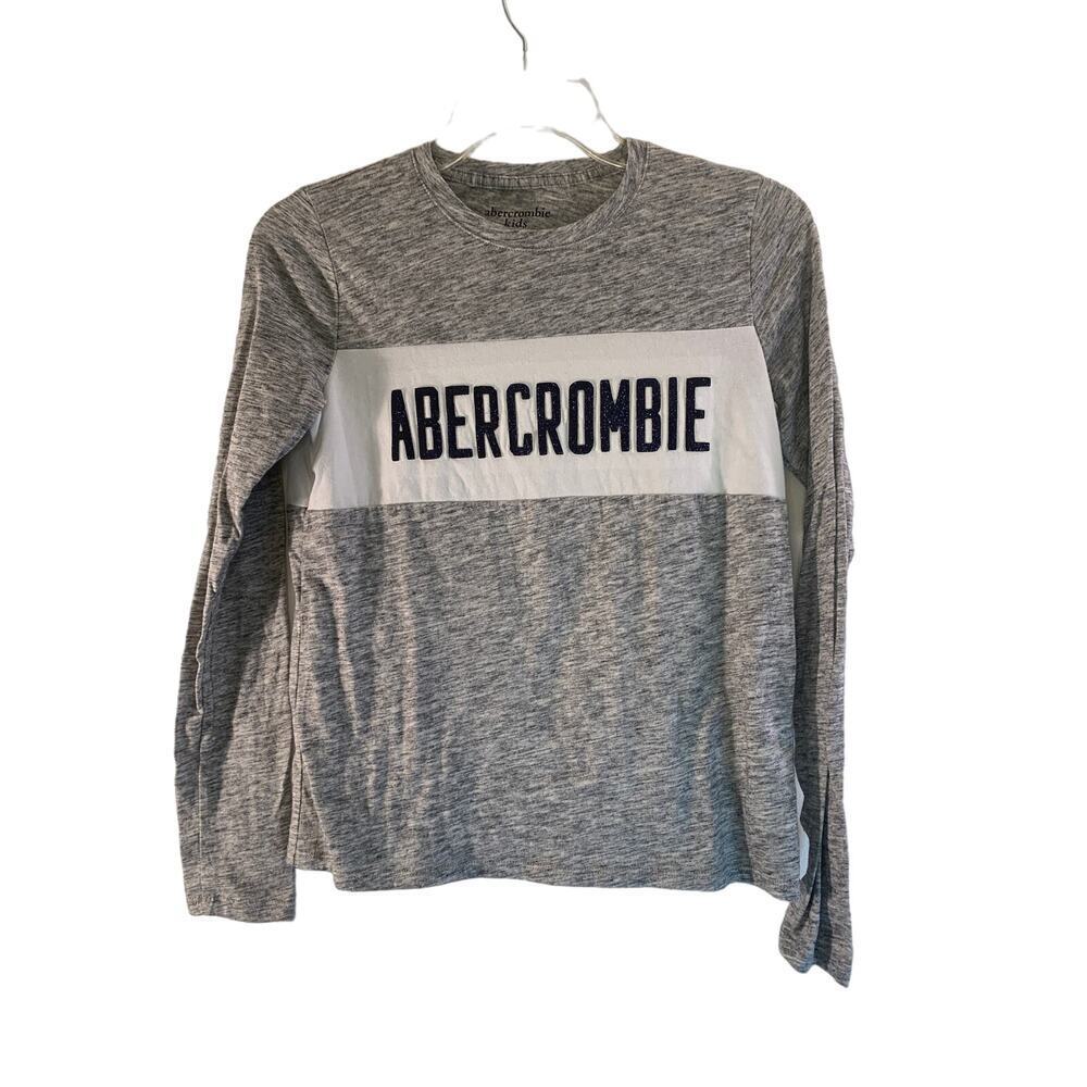 ABERCROMBIE KIDS Girl’s Glitter Font Long Sleeve Pullover Top / Size: 11-12